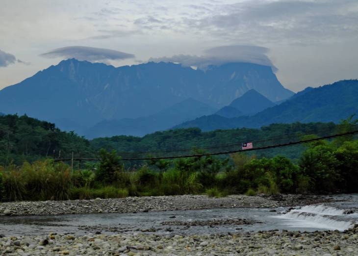 Mount Kinabalu viewed from Tegudon Tourism Village, Kota Belud