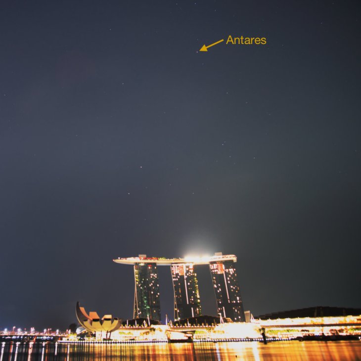 Scorpius and Sagittarius above Marina Bay Sands
