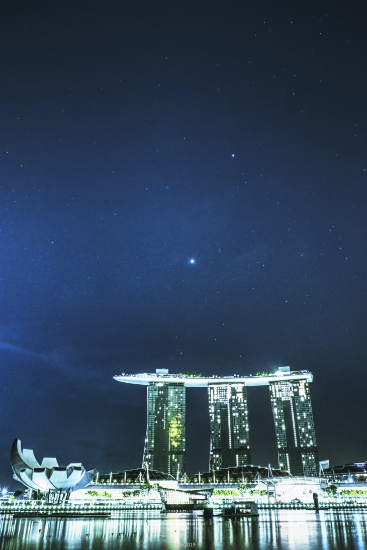 Starry Sky over Marina Bay Sands HDR